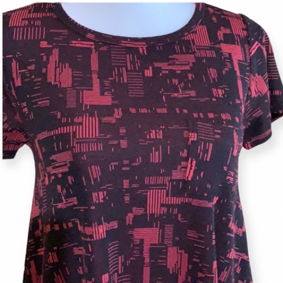 LulaRoe Carly Back and Red Abstract Print Swing Dress Size XXS - Picture 11 of 14